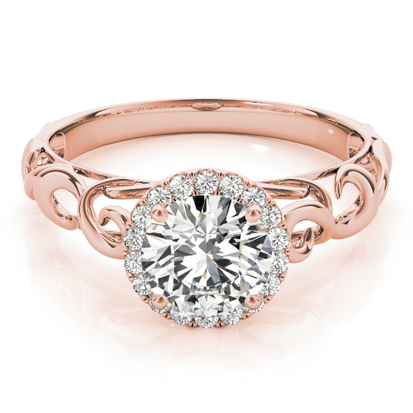Splendid Solitaires Any Shape Round Diamond Engagement Ring — 9K/18K Gold & Platinum