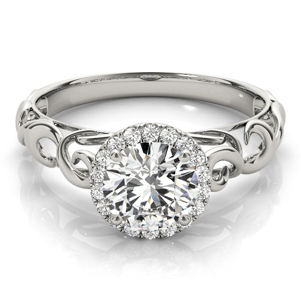 Splendid Solitaires Any Shape Round Diamond Engagement Ring — 9K/18K Gold & Platinum