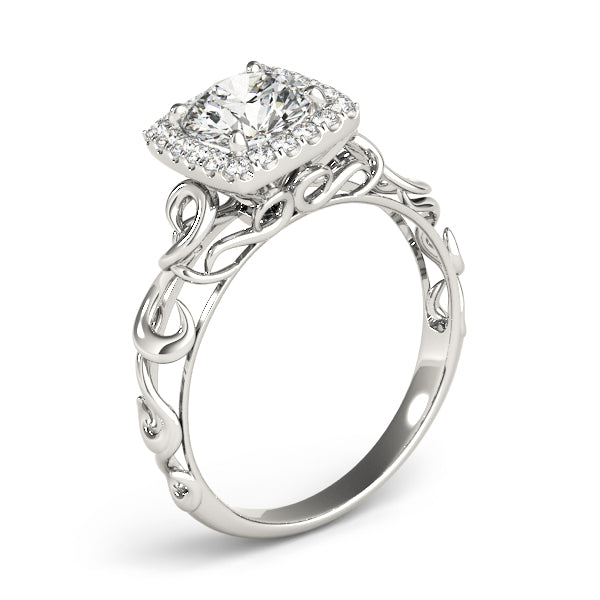 Enchanted Solitaires Any Shape Round Diamond Engagement Ring — 9K/18K Gold & Platinum