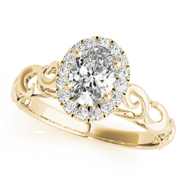 Signature Solitaires Any Shape Oval Diamond Engagement Ring — 9K/18K Gold & Platinum