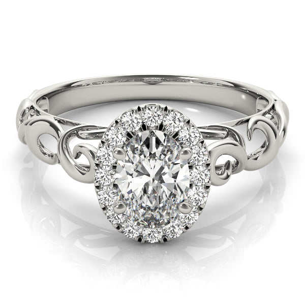Signature Solitaires Any Shape Oval Diamond Engagement Ring — 9K/18K Gold & Platinum