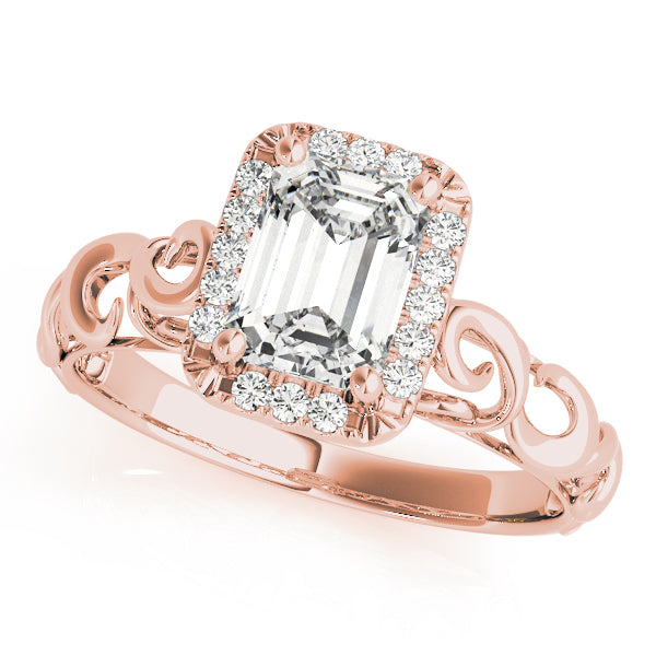 Artisan Solitaires Any Shape Emerald Diamond Engagement Ring — 9K/18K Gold & Platinum