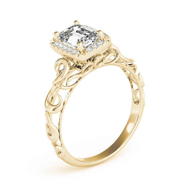 Artisan Solitaires Any Shape Emerald Diamond Engagement Ring — 9K/18K Gold & Platinum