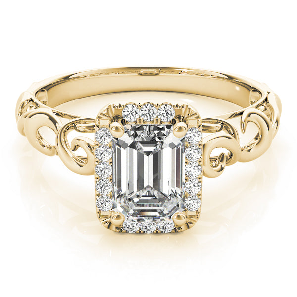 Artisan Solitaires Any Shape Emerald Diamond Engagement Ring — 9K/18K Gold & Platinum
