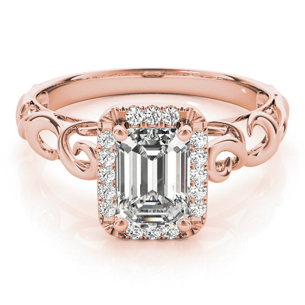 Artisan Solitaires Any Shape Emerald Diamond Engagement Ring — 9K/18K Gold & Platinum