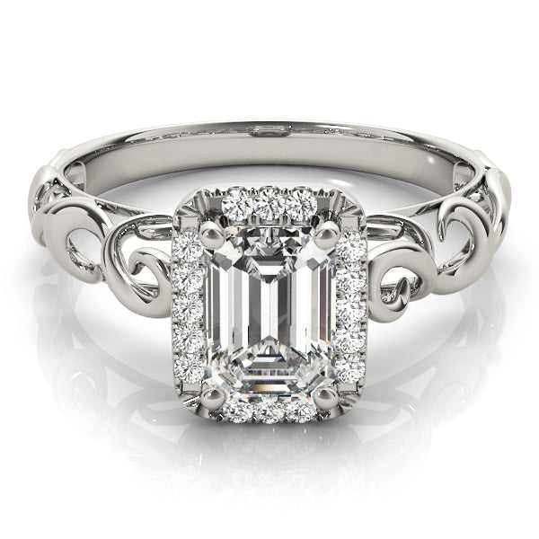 Artisan Solitaires Any Shape Emerald Diamond Engagement Ring — 9K/18K Gold & Platinum