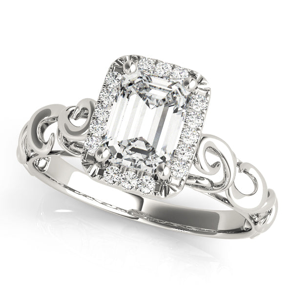 Artisan Solitaires Any Shape Emerald Diamond Engagement Ring — 9K/18K Gold & Platinum
