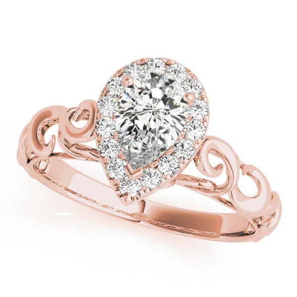 Bespoke Solitaires Any Shape Pear Diamond Engagement Ring — 9K/18K Gold & Platinum