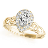 Bespoke Solitaires Any Shape Pear Diamond Engagement Ring — 9K/18K Gold & Platinum