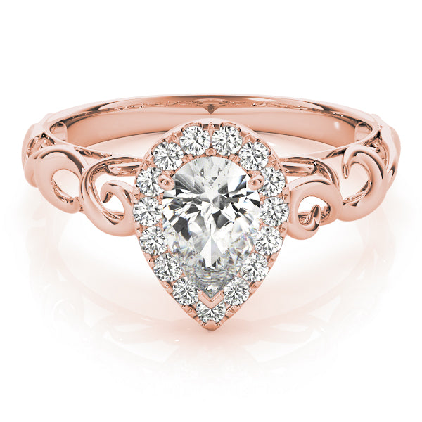 Bespoke Solitaires Any Shape Pear Diamond Engagement Ring — 9K/18K Gold & Platinum