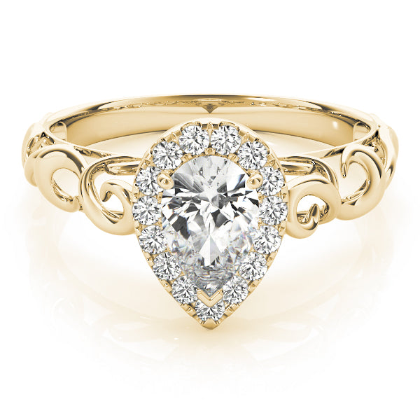 Bespoke Solitaires Any Shape Pear Diamond Engagement Ring — 9K/18K Gold & Platinum