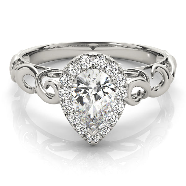 Bespoke Solitaires Any Shape Pear Diamond Engagement Ring — 9K/18K Gold & Platinum
