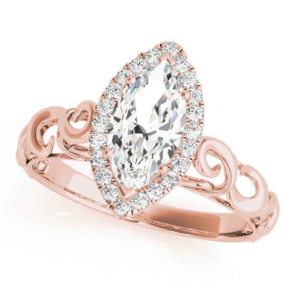 Devoted Solitaires Any Shape Marquise Diamond Engagement Ring — 9K/18K Gold & Platinum
