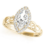 Devoted Solitaires Any Shape Marquise Diamond Engagement Ring — 9K/18K Gold & Platinum