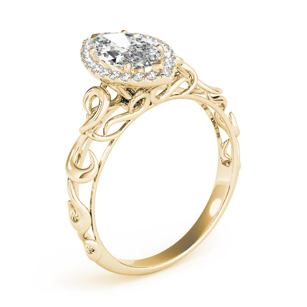 Devoted Solitaires Any Shape Marquise Diamond Engagement Ring — 9K/18K Gold & Platinum