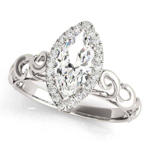 Devoted Solitaires Any Shape Marquise Diamond Engagement Ring — 9K/18K Gold & Platinum