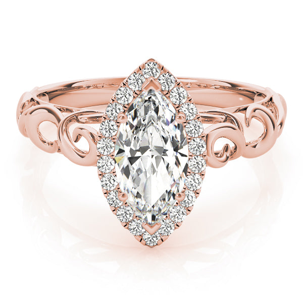 Devoted Solitaires Any Shape Marquise Diamond Engagement Ring — 9K/18K Gold & Platinum