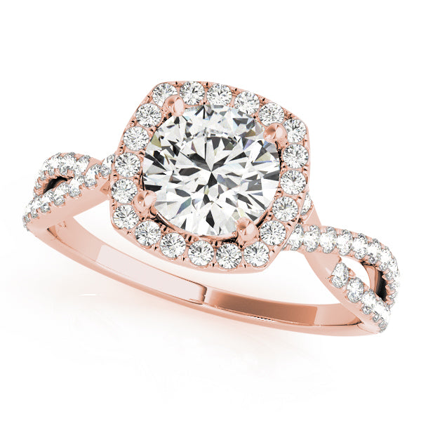 Adored Halo Engagement Ring Round Diamond Engagement Ring — 9K/18K Gold & Platinum