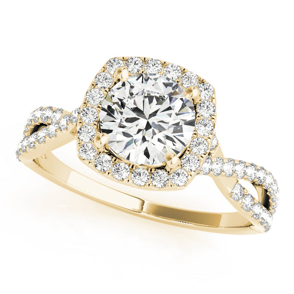 Adored Halo Engagement Ring Round Diamond Engagement Ring — 9K/18K Gold & Platinum