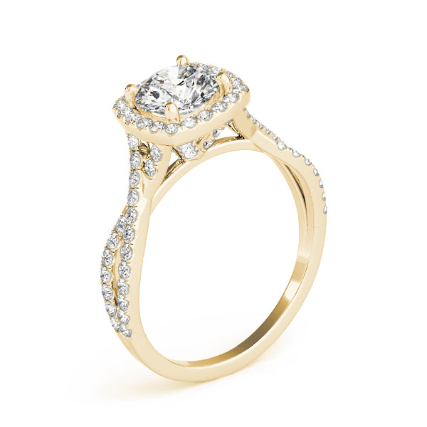 Adored Halo Engagement Ring Round Diamond Engagement Ring — 9K/18K Gold & Platinum