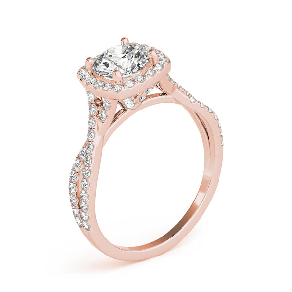 Adored Halo Engagement Ring Round Diamond Engagement Ring — 9K/18K Gold & Platinum