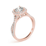 Adored Halo Engagement Ring Round Diamond Engagement Ring — 9K/18K Gold & Platinum