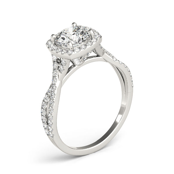 Adored Halo Engagement Ring Round Diamond Engagement Ring — 9K/18K Gold & Platinum