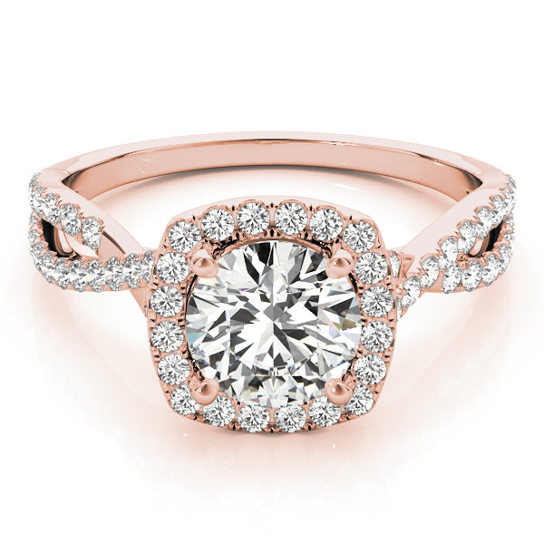 Adored Halo Engagement Ring Round Diamond Engagement Ring — 9K/18K Gold & Platinum