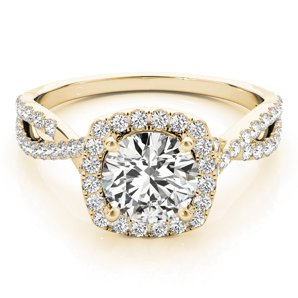 Adored Halo Engagement Ring Round Diamond Engagement Ring — 9K/18K Gold & Platinum