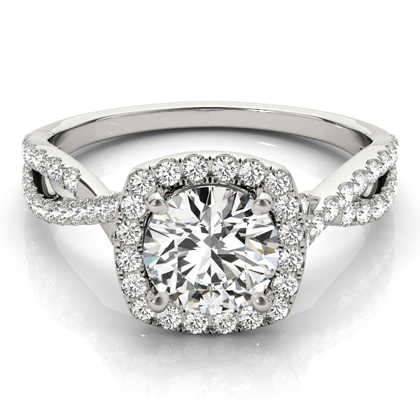 Adored Halo Engagement Ring Round Diamond Engagement Ring — 9K/18K Gold & Platinum