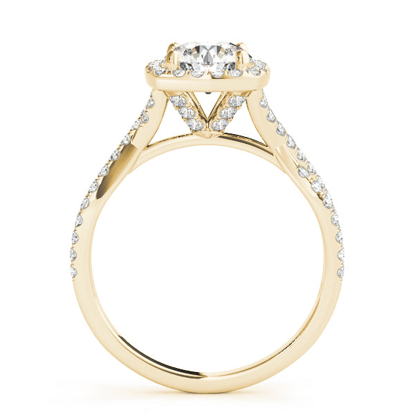Adored Halo Engagement Ring Round Diamond Engagement Ring — 9K/18K Gold & Platinum
