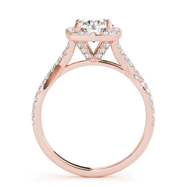 Adored Halo Engagement Ring Round Diamond Engagement Ring — 9K/18K Gold & Platinum