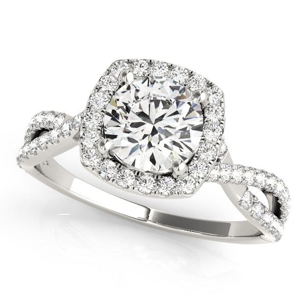 Adored Halo Engagement Ring Round Diamond Engagement Ring — 9K/18K Gold & Platinum