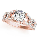 Lustrous Sidestone Round Diamond Engagement Ring — 9K/18K Gold & Platinum