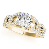 Lustrous Sidestone Round Diamond Engagement Ring — 9K/18K Gold & Platinum