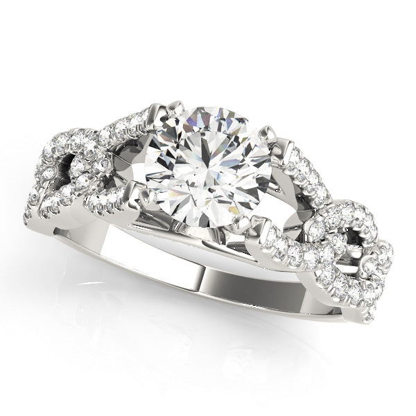 Lustrous Sidestone Round Diamond Engagement Ring — 9K/18K Gold & Platinum