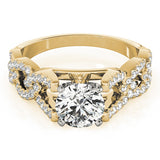 Lustrous Sidestone Round Diamond Engagement Ring — 9K/18K Gold & Platinum