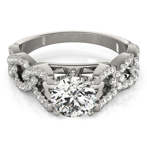 Lustrous Sidestone Round Diamond Engagement Ring — 9K/18K Gold & Platinum