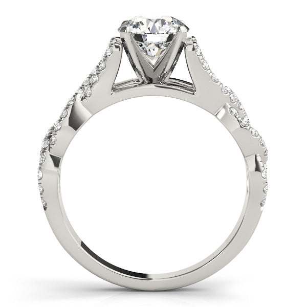 Lustrous Sidestone Round Diamond Engagement Ring — 9K/18K Gold & Platinum