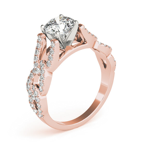 Lustrous Sidestone Round Diamond Engagement Ring — 9K/18K Gold & Platinum