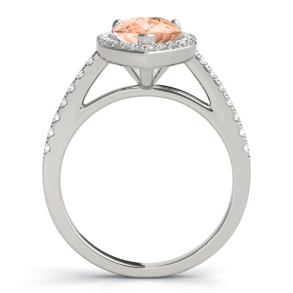 Resplendent Shape Halo Pear Diamond Engagement Ring — 9K/18K Gold & Platinum