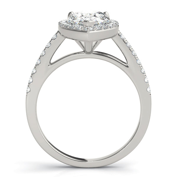 Resplendent Shape Halo Pear Diamond Engagement Ring — 9K/18K Gold & Platinum