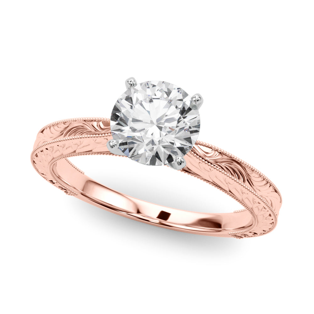 IGI Lab-Grown Round Cut D-VVS Diamond Solitarie Engagement Ring.