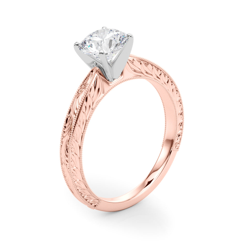 Noble Remount Round Diamond Engagement Ring — 9K/18K Gold & Platinum