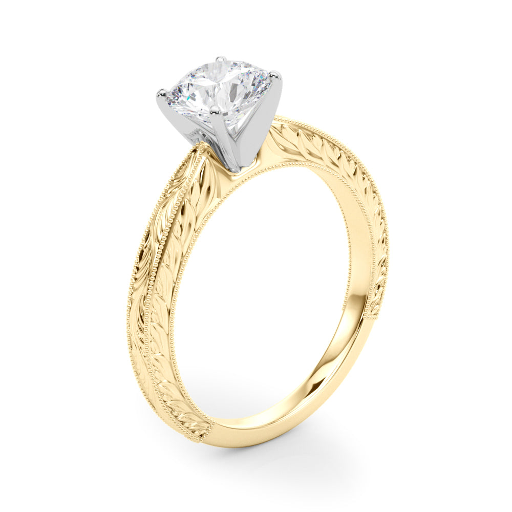Noble Remount Round Diamond Engagement Ring — 9K/18K Gold & Platinum