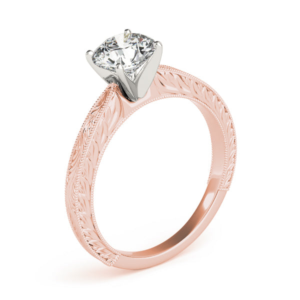 Noble Remount Round Diamond Engagement Ring — 9K/18K Gold & Platinum
