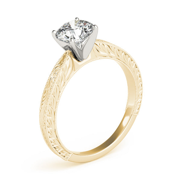 Noble Remount Round Diamond Engagement Ring — 9K/18K Gold & Platinum
