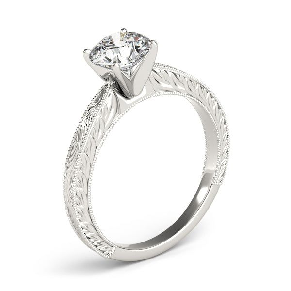 Noble Remount Round Diamond Engagement Ring — 9K/18K Gold & Platinum