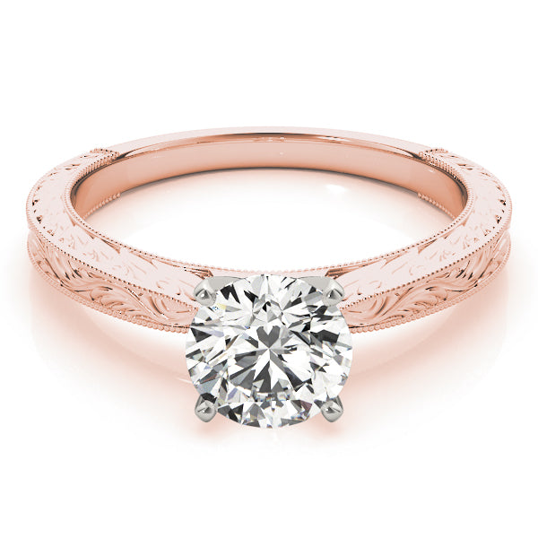 Noble Remount Round Diamond Engagement Ring — 9K/18K Gold & Platinum