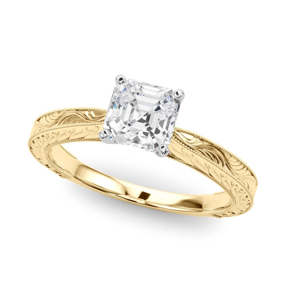 Noble Remount Round Diamond Engagement Ring — 9K/18K Gold & Platinum